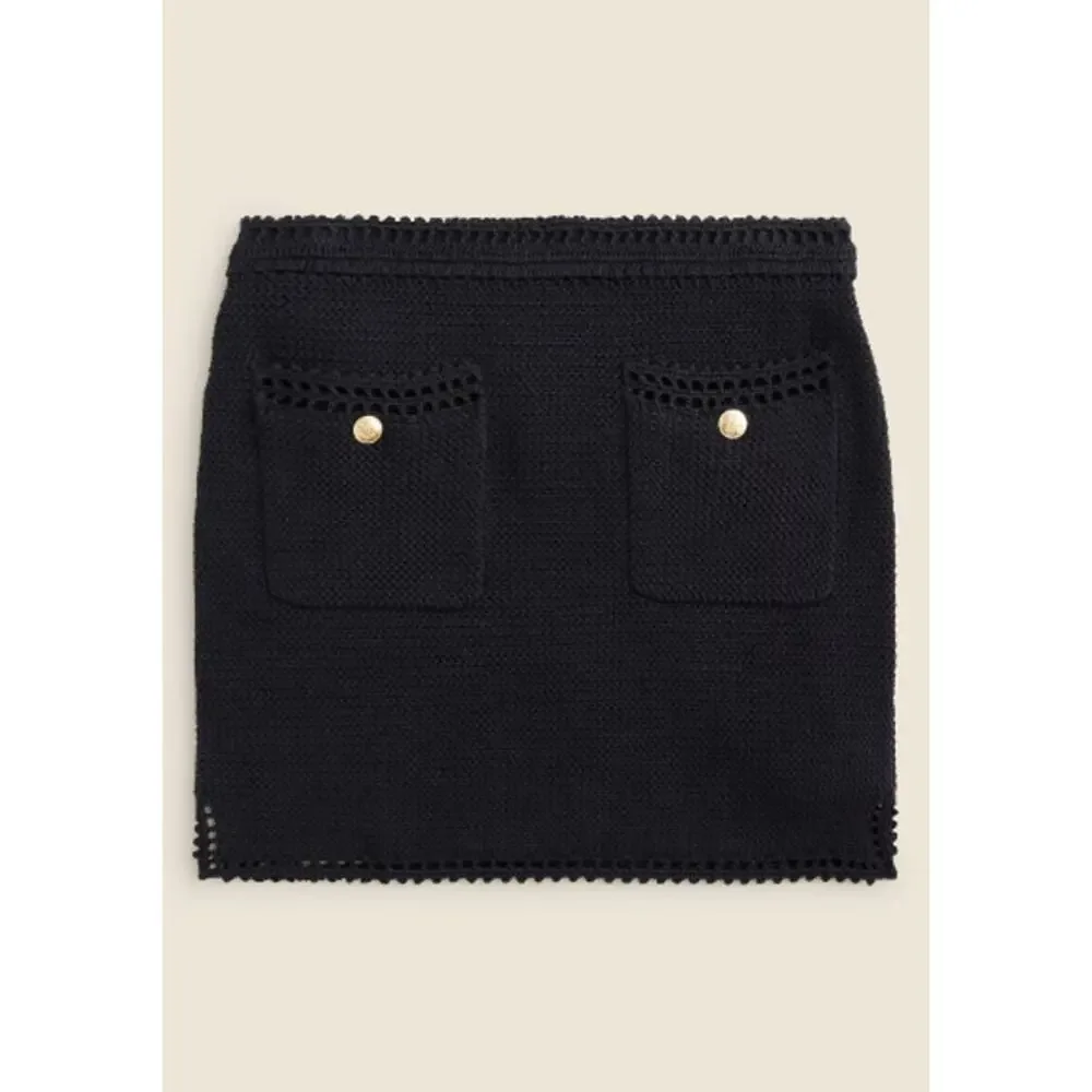 NWT J. Crew Sweater Mini Skirt with Crochet Trim Size Large